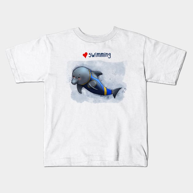 Love swimming Kids T-Shirt by Alies